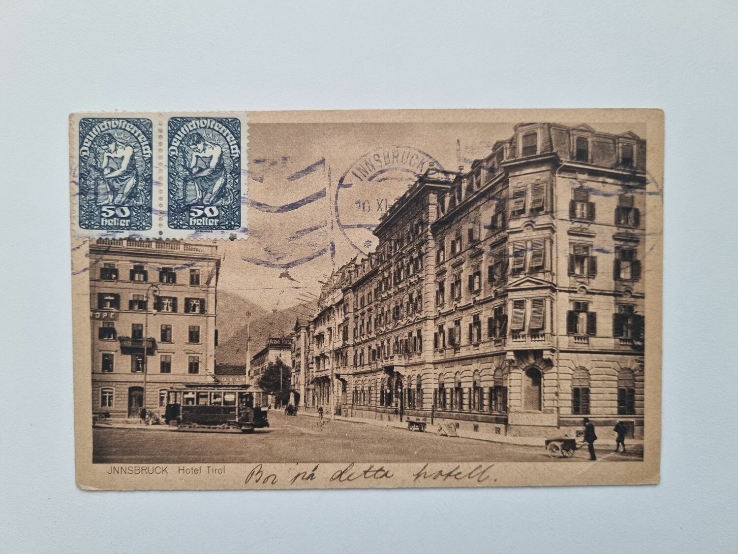 Vykort INNSBRUCK Hotel Tirol, 1920