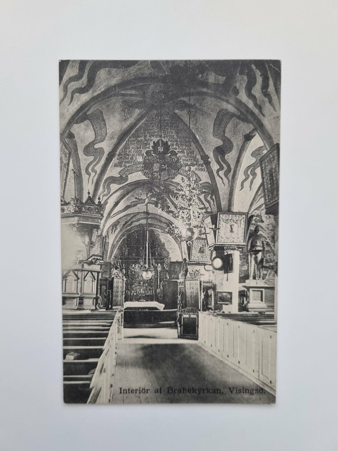 Vykort Interiör af Brahekyrkan, Visingsö