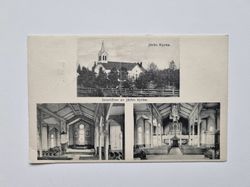 Vykort Interiörer av Järbo kyrka, 1911