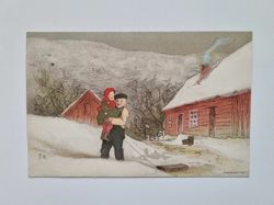Vykort Julkort Fredrik Kolstø (F.K) 1905.