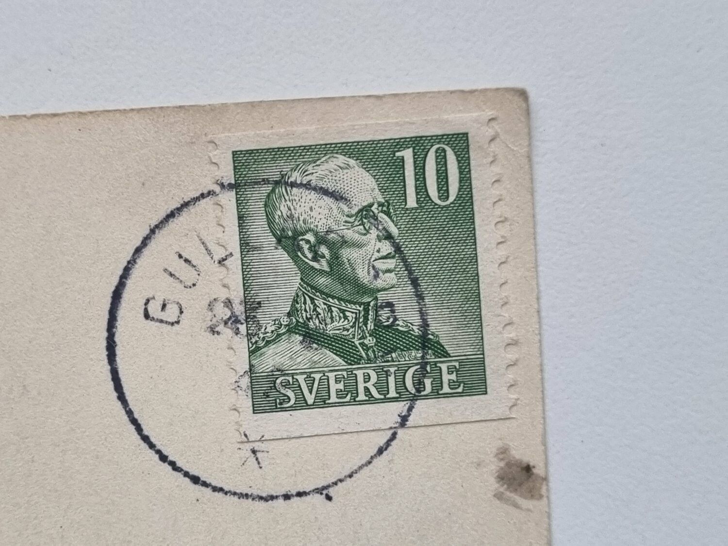 Vykort Julkort, snötäckt hus