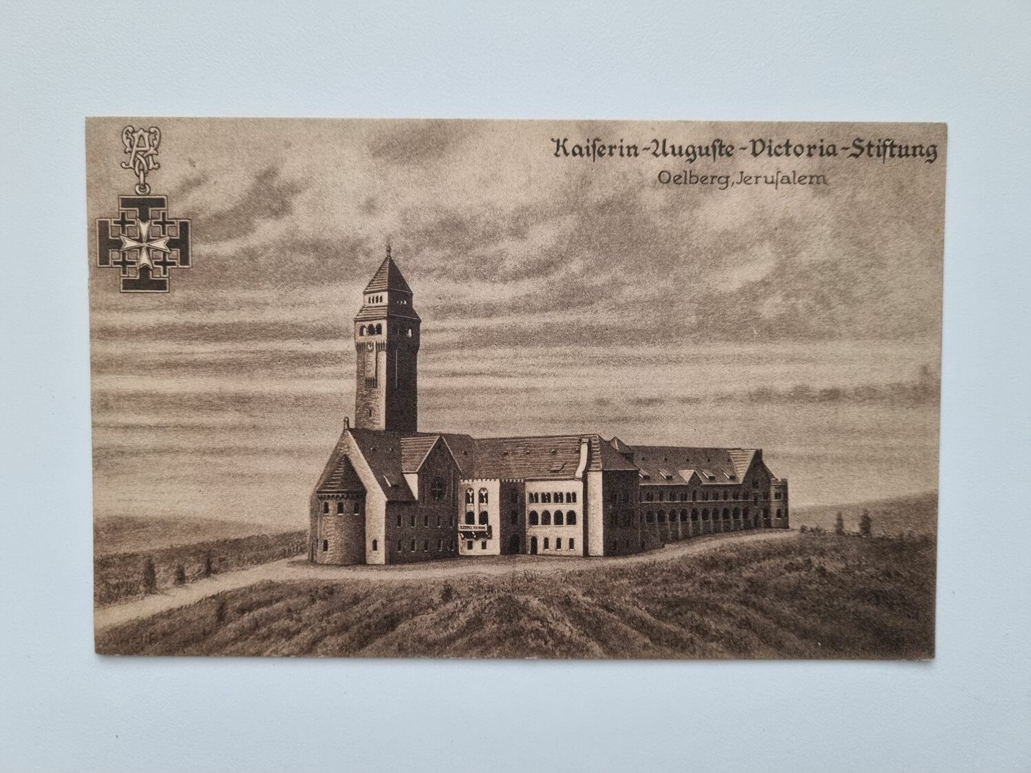 Vykort Augusta Victoria Hospital, Jerusalem