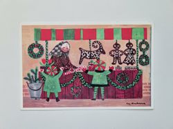 Vykort Kaj Beckman: "Julhandel"