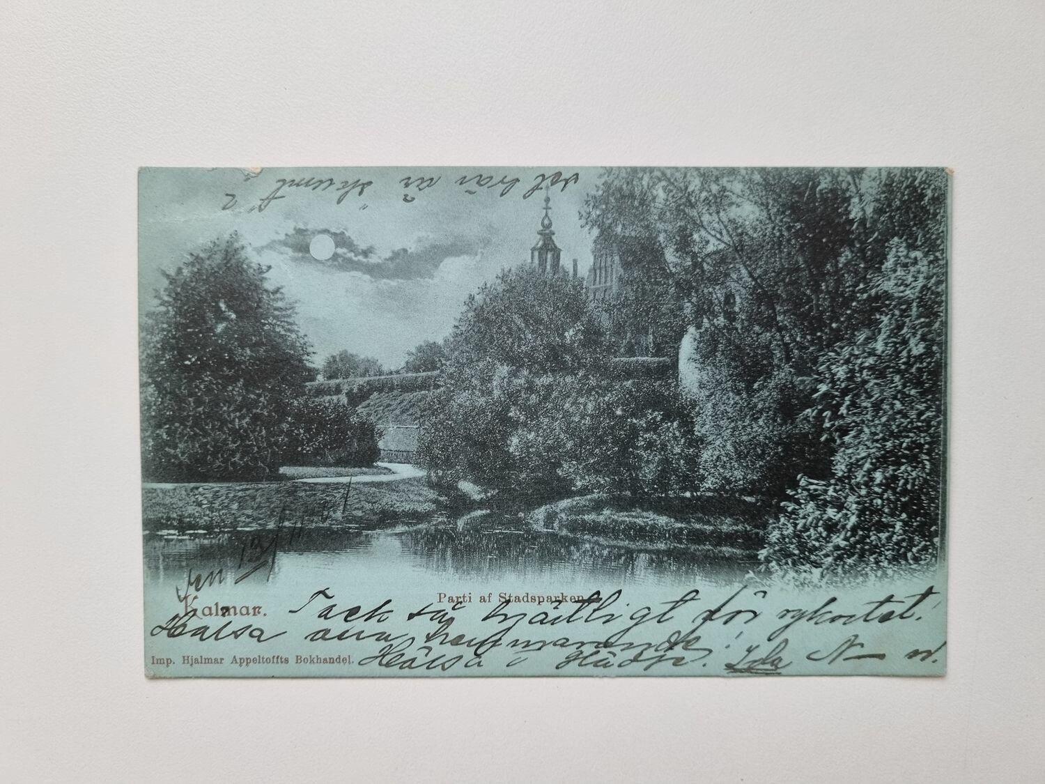 Vykort Kalmar Parti af Stadsparken, 1901