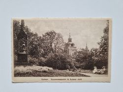 Vykort Kalmar Vasamonumentet & Kalmar slott 1928