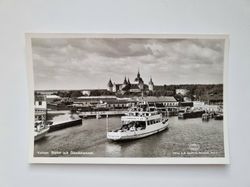 Vykort Kalmar. Slottet och Ölandshamnen