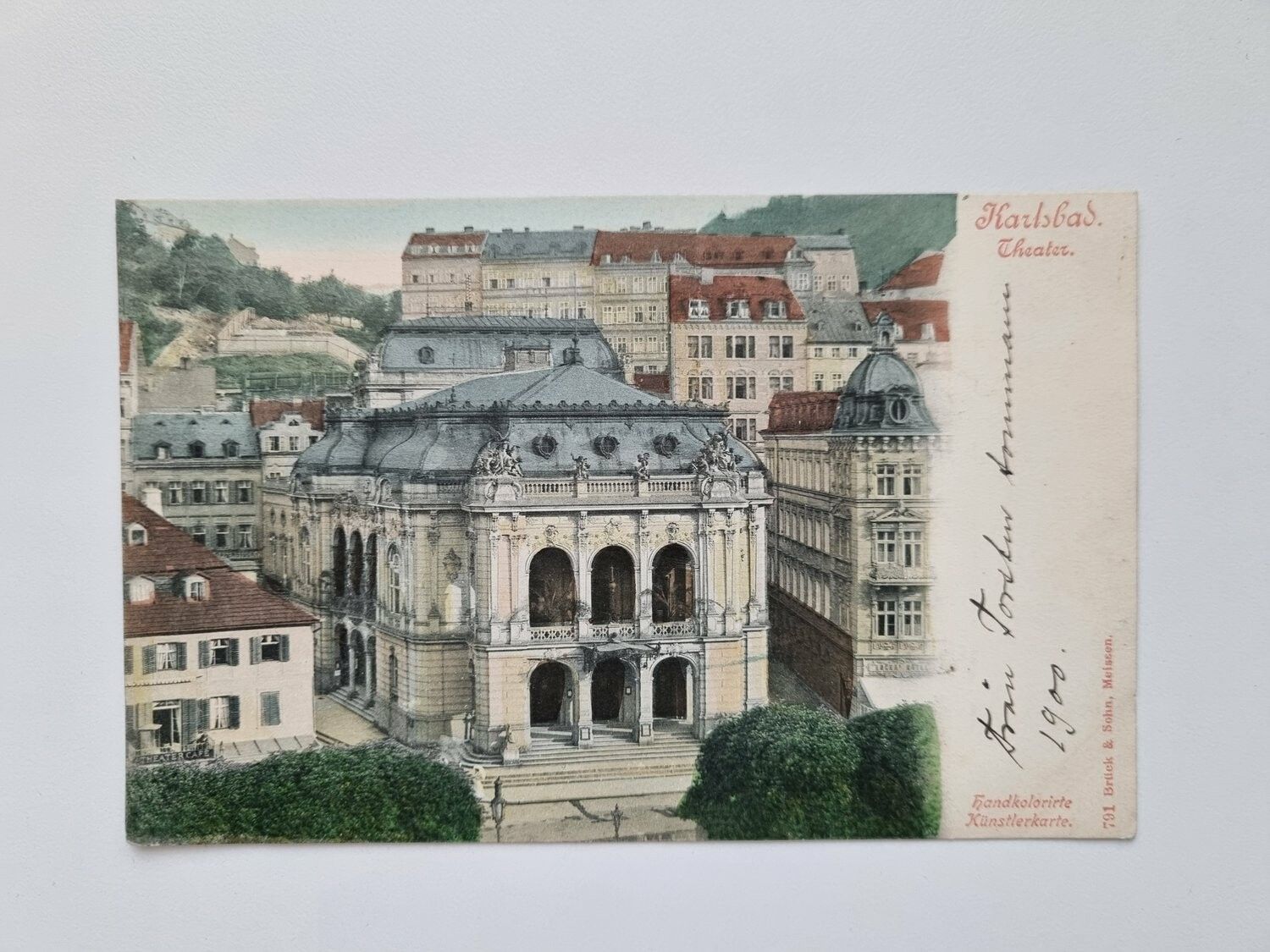 Vykort Karlovy Vary City Theatre, 1900
