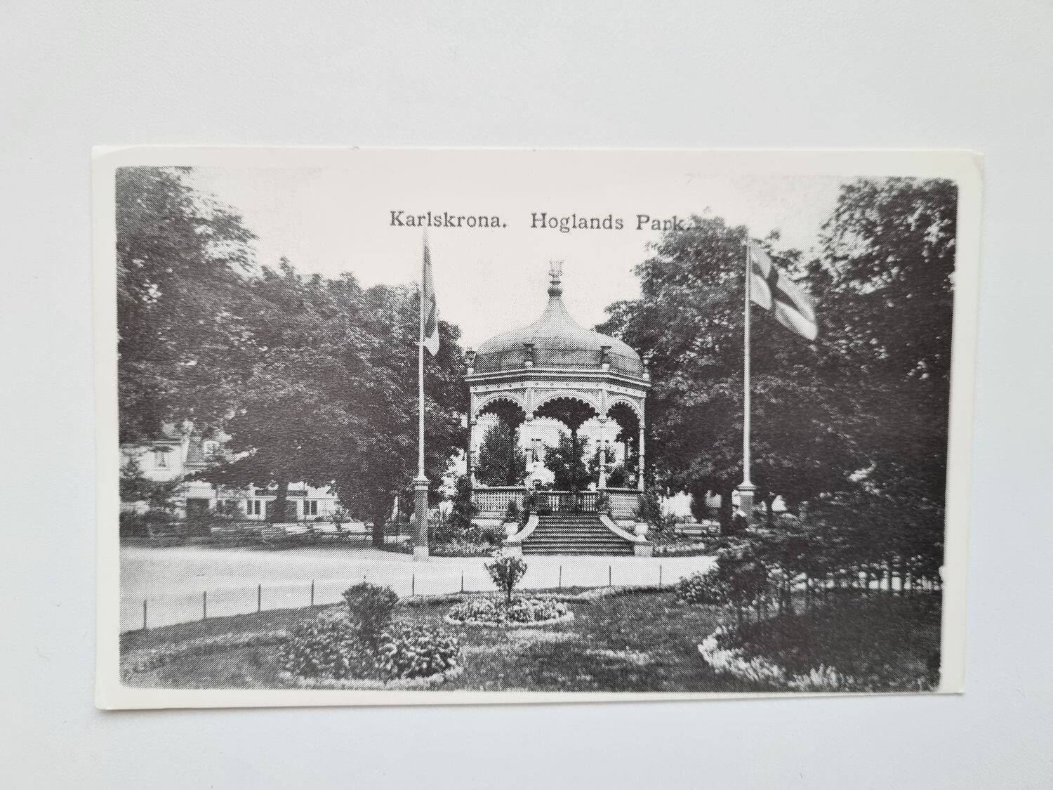 Vykort Karlskrona. Hoglands Park.
