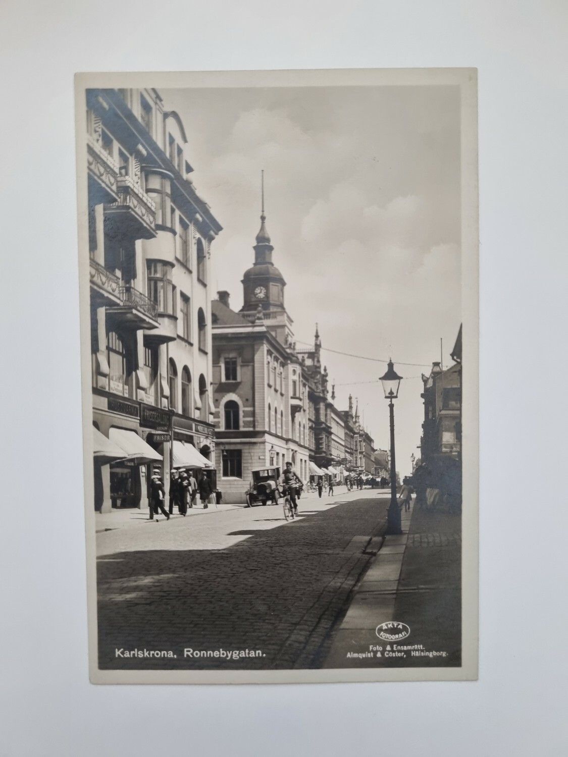 Vykort Karlskrona. Ronnebygatan.