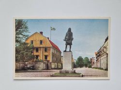 Vykort Karlskrona. Wachtmeisterstatyn