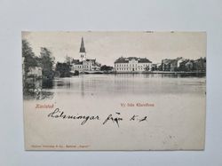 Vykort Karlstad Vy från Klarelfven 1902