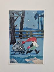 Vykort Kerstin Frykstrand: "Tomtebrådska"