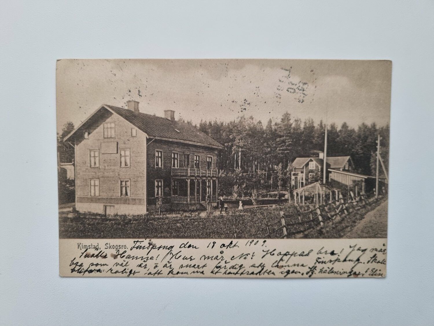 Vykort Kimstad Skogsro 1909