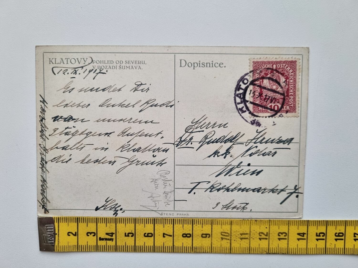 Vykort KLATOVY 1917
