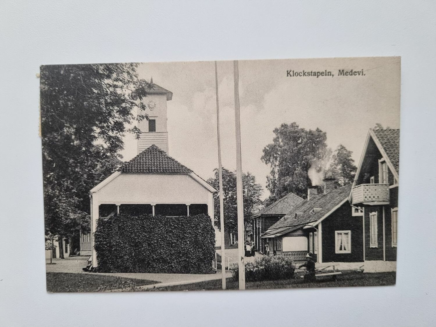 Vykort Klockstapeln, Medevi 1914