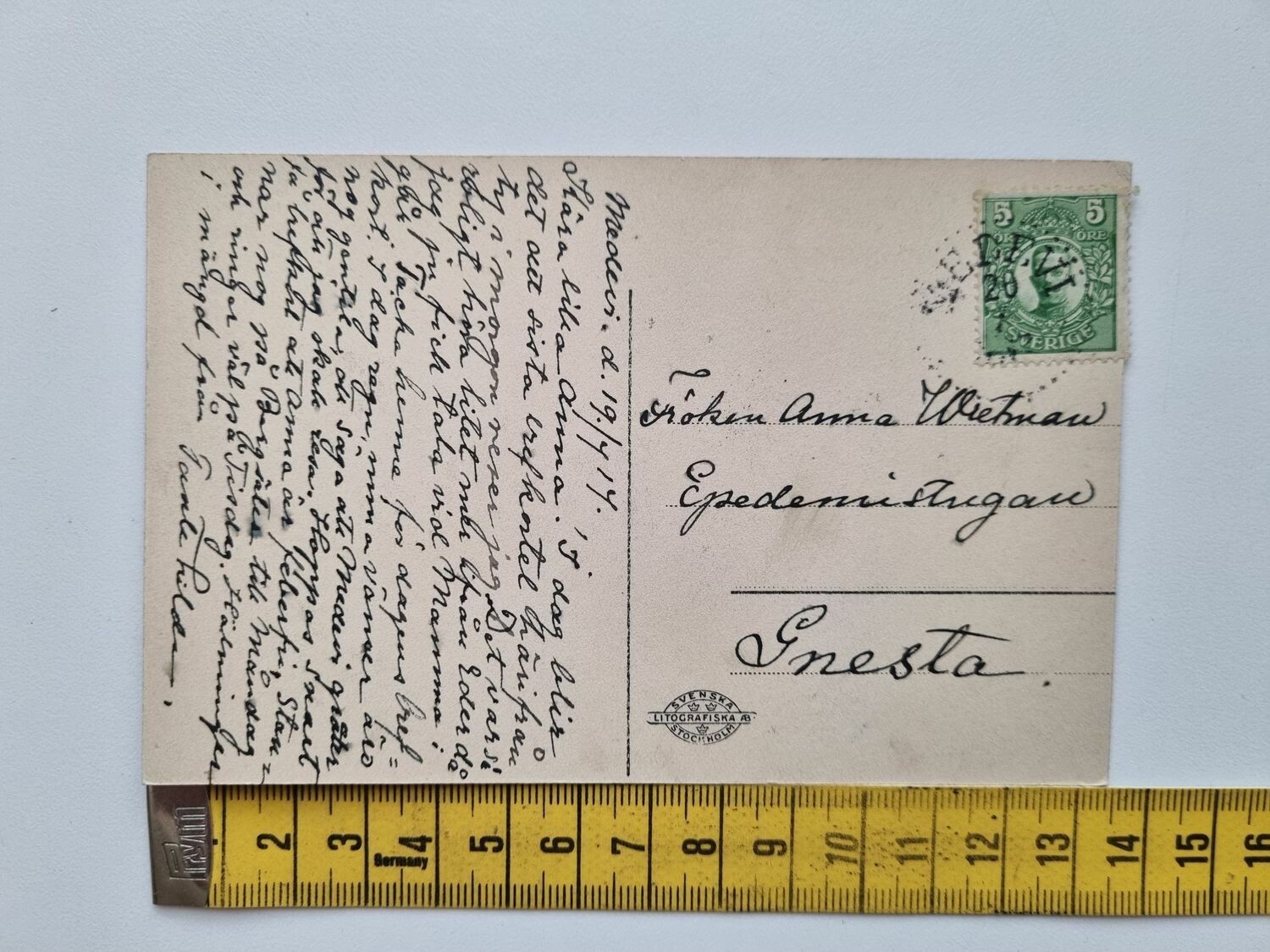 Vykort Klockstapeln, Medevi 1914