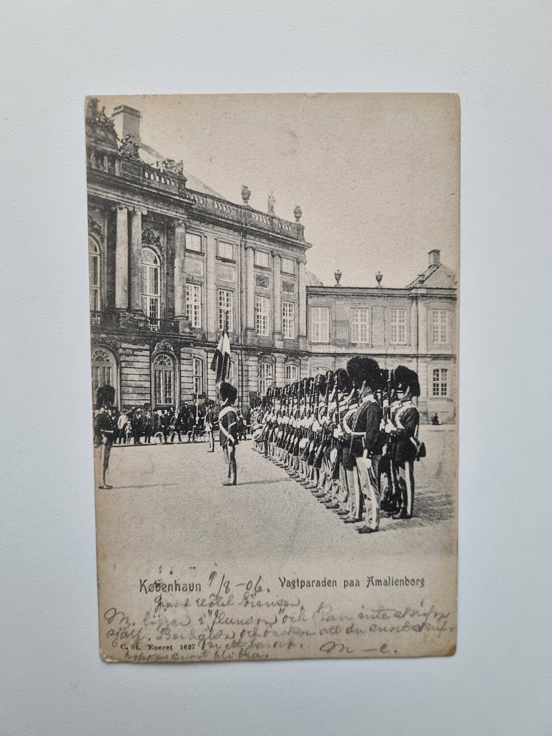 Vykort Kobenhavn Vagtparaden paa Amalienborg, 1906