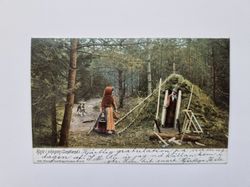 Vykort Koja i skogen (Småland) 1903