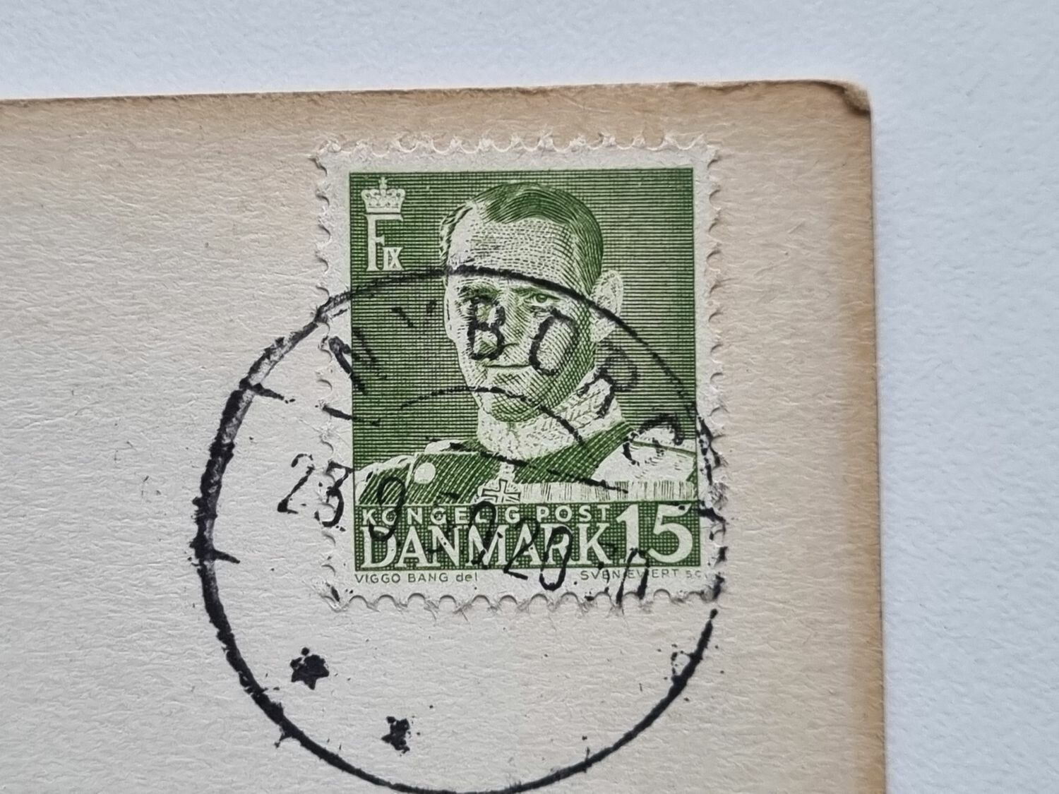 Vykort Korsør Jernbanestation 1950