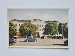 Vykort KRISTIANSTAD. FRIMURAREHOTELLET och Stora Torget.