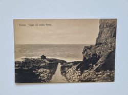 Vykort Kullen. Vägen till nedre Fyren, 1916