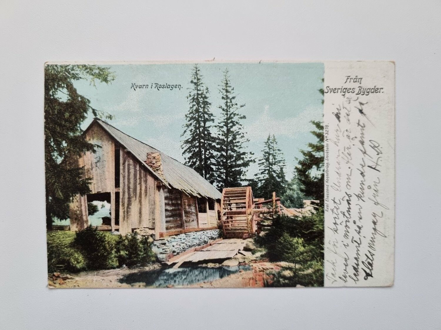 Vykort Kvarn i Roslagen, 1912