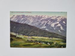 Vykort Küb a. d. Semmeringbahn mit Raxalpe.