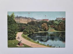 Vykort Ørstedsparken og Teknisk Skole, 1911
