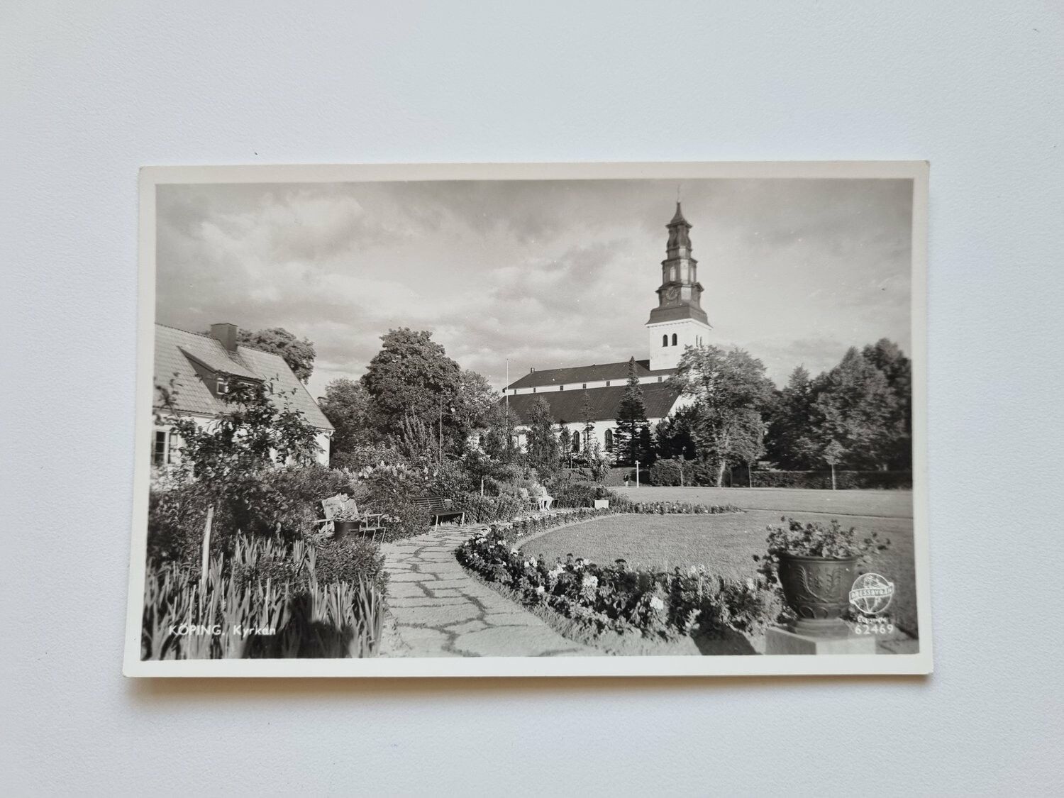 Vykort Köping kyrkan