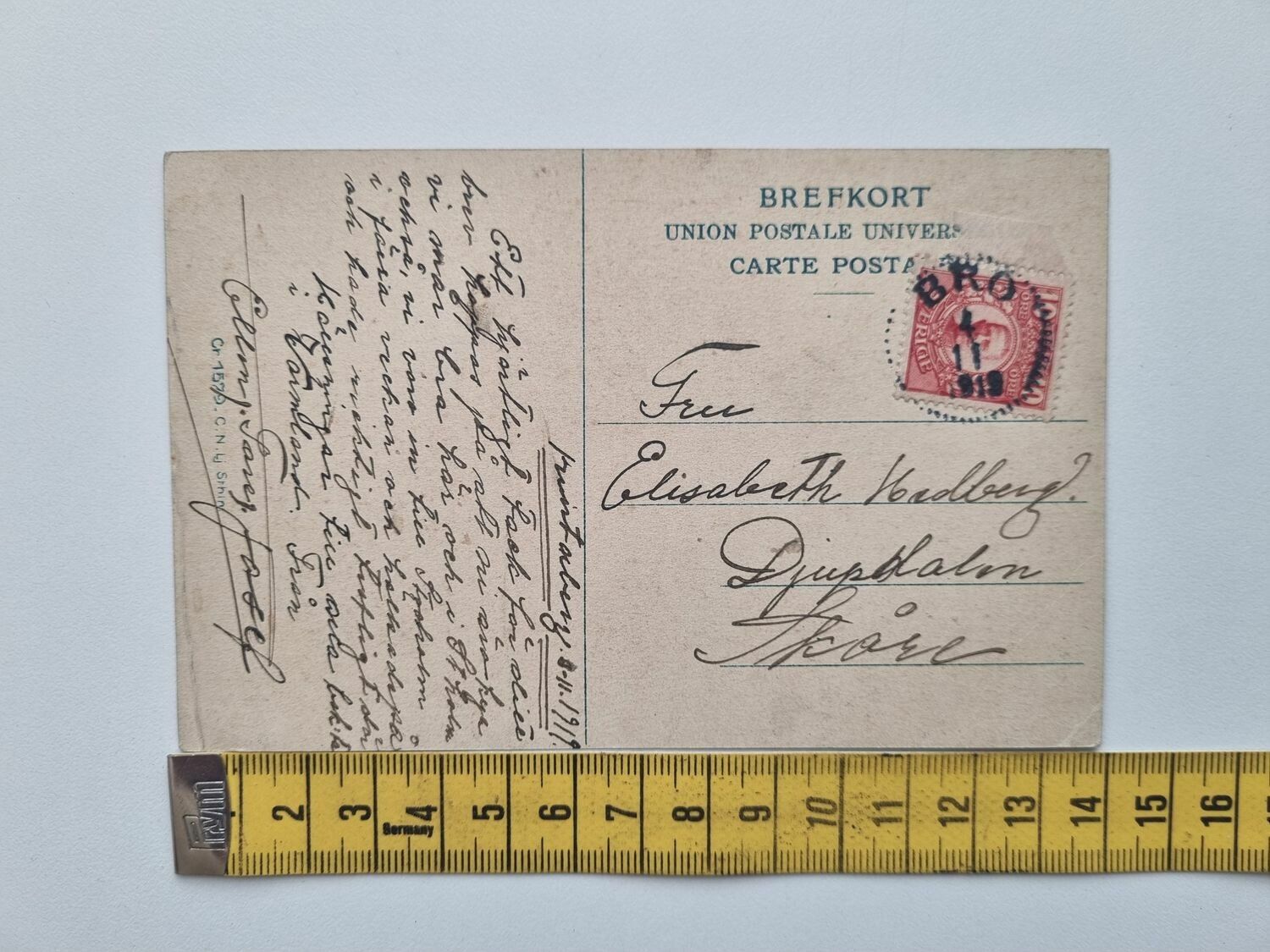 Vykort Lasseleforsen 1919