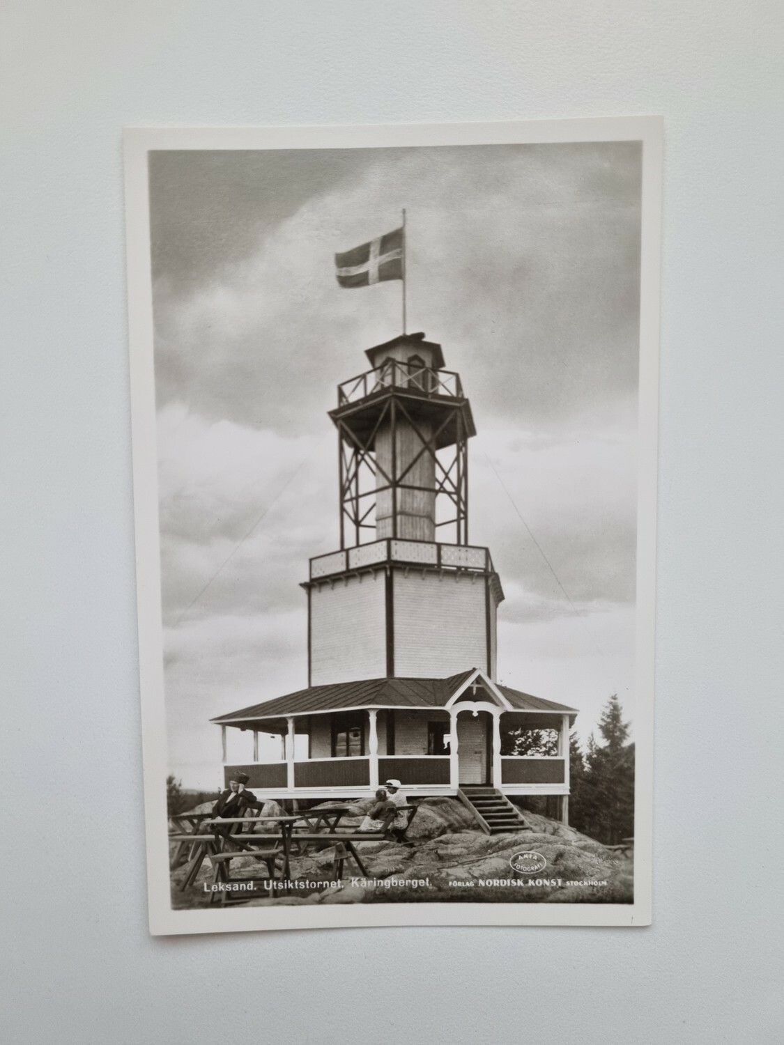 Vykort Leksand. Utsiktstornet Käringberget