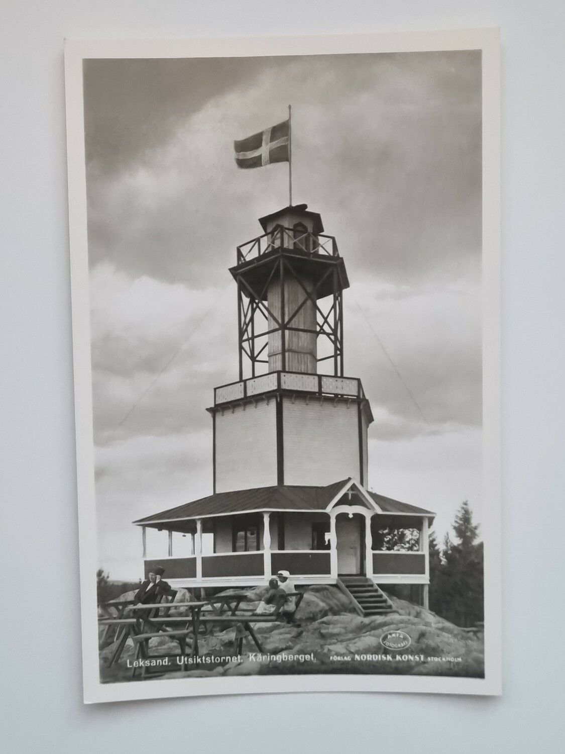 Vykort Leksand. Utsiktstornet. Käringberget