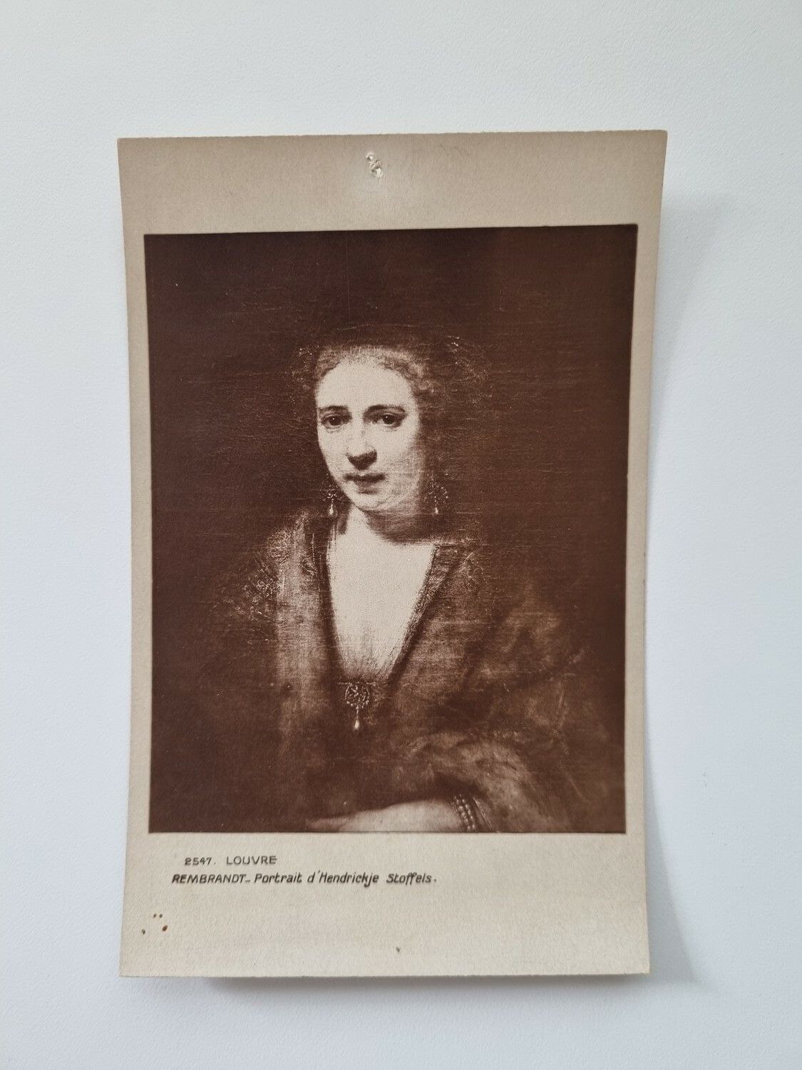 Vykort LOUVRE REMBRANDT. Portrait d'Hendrickje Stoffeis