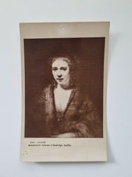 Vykort LOUVRE REMBRANDT. Portrait d'Hendrickje Stoffeis