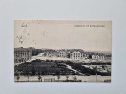 Vykort Lund, Landsarkivet och Fattiginrättning