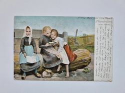 Vykort Läsande Barn, Hugo Salmson - 1906