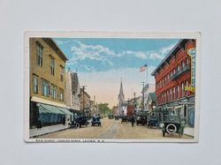 Vykort MAIN STREET, LOOKING NORTH. LACONIA. ?. ?., 1924