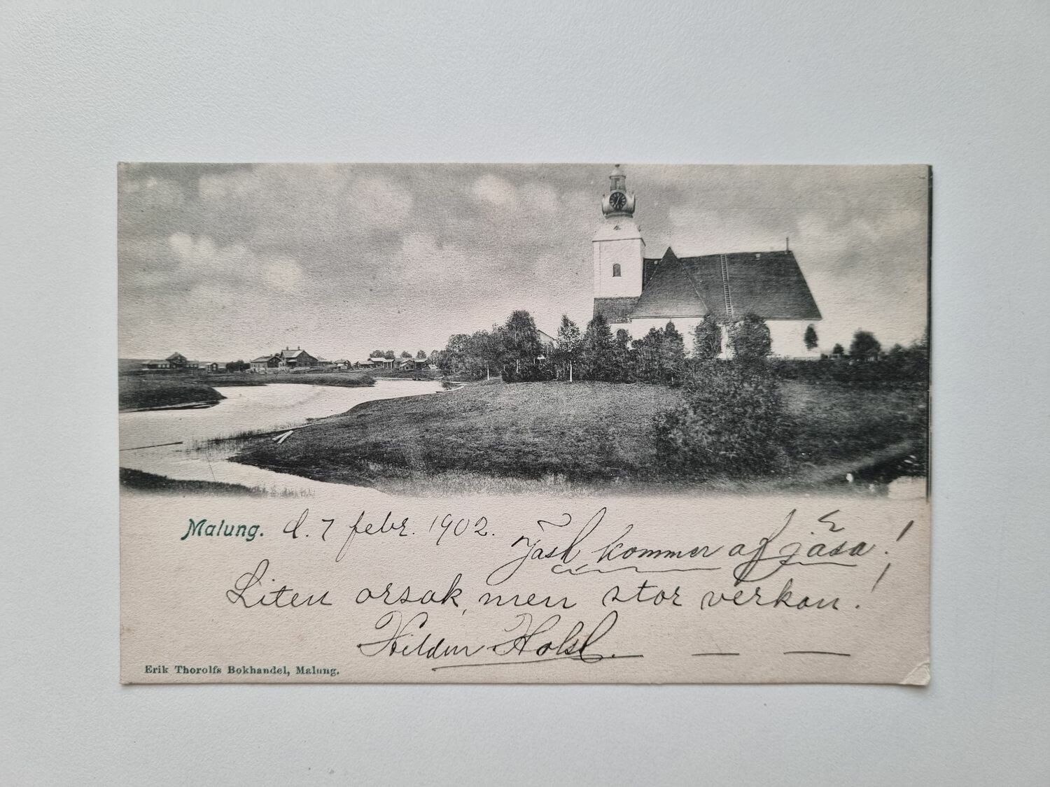 Vykort Malung, Kyrkan, 1902