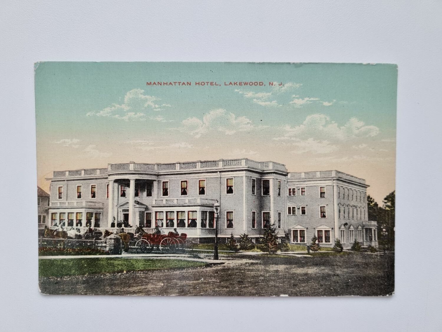 Vykort MANHATTAN HOTEL, LAKEWOOD, N. J.
