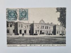 Vykort Mitau Lettland, Bahnhof, 1925