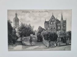 Vykort Moritzberg. Villa und Mauritiuskirche.