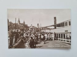 Vykort Stettin, Abfahrt des Dampfers nach Gotzlow