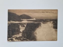 Vykort Mölle Storm vid fyren 1916