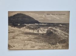 Vykort Mölle. Storm vid Åkersberget, 1916
