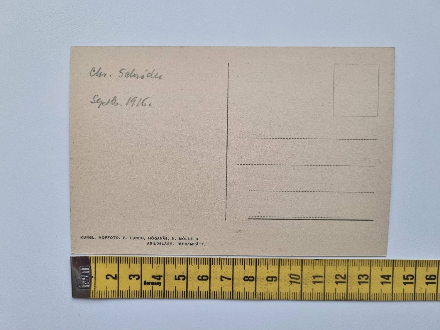Vykort Mölle. Utsigt från Kruthuset vid Fyren, 1916