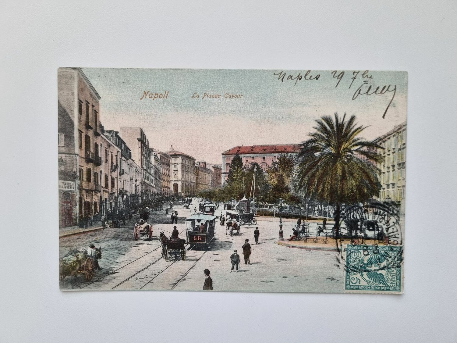 Vykort Napoli La Piazza Cavour