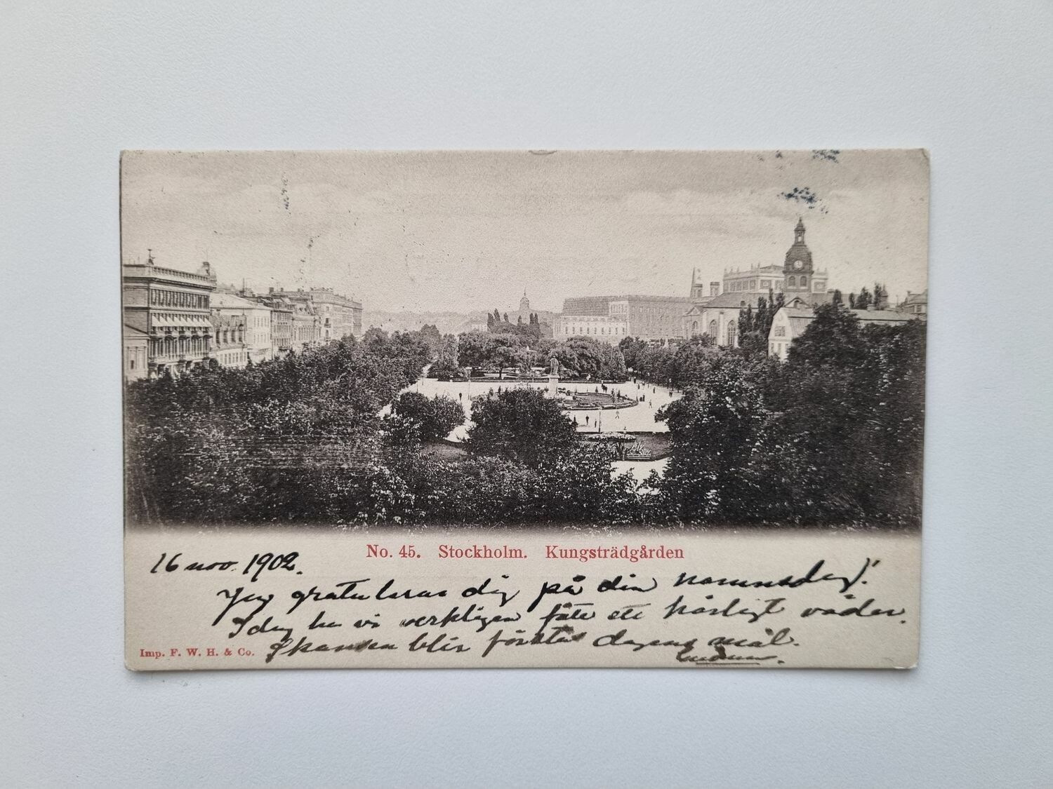 Vykort Stockholm. Kungsträdgården, 1902