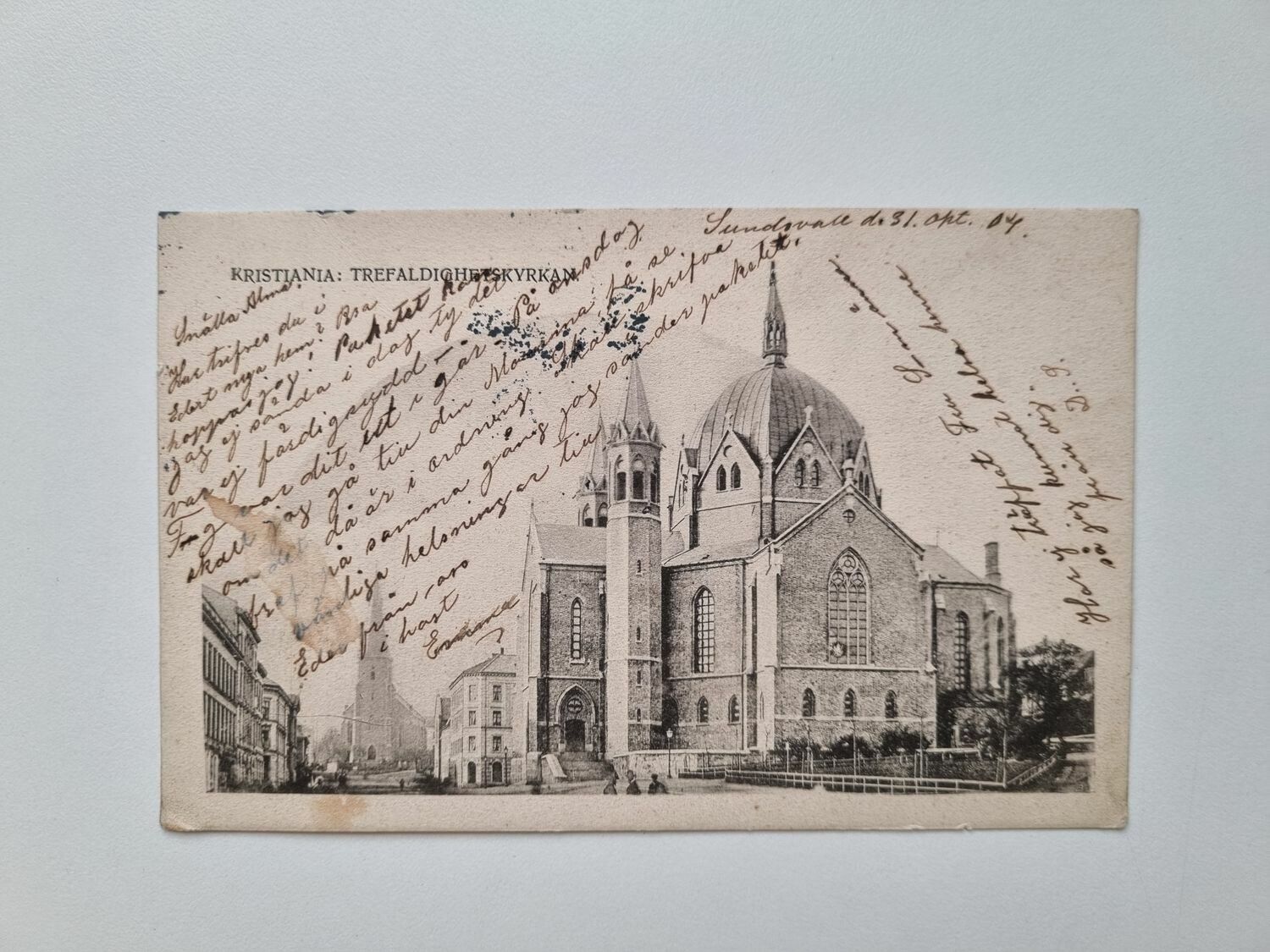 Vykort KRISTIANIA TREFALDIGHETSKYRKAN, 1904