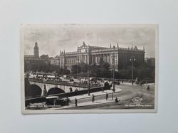 Vykort Norrbro med Riksdagshuset, 1930