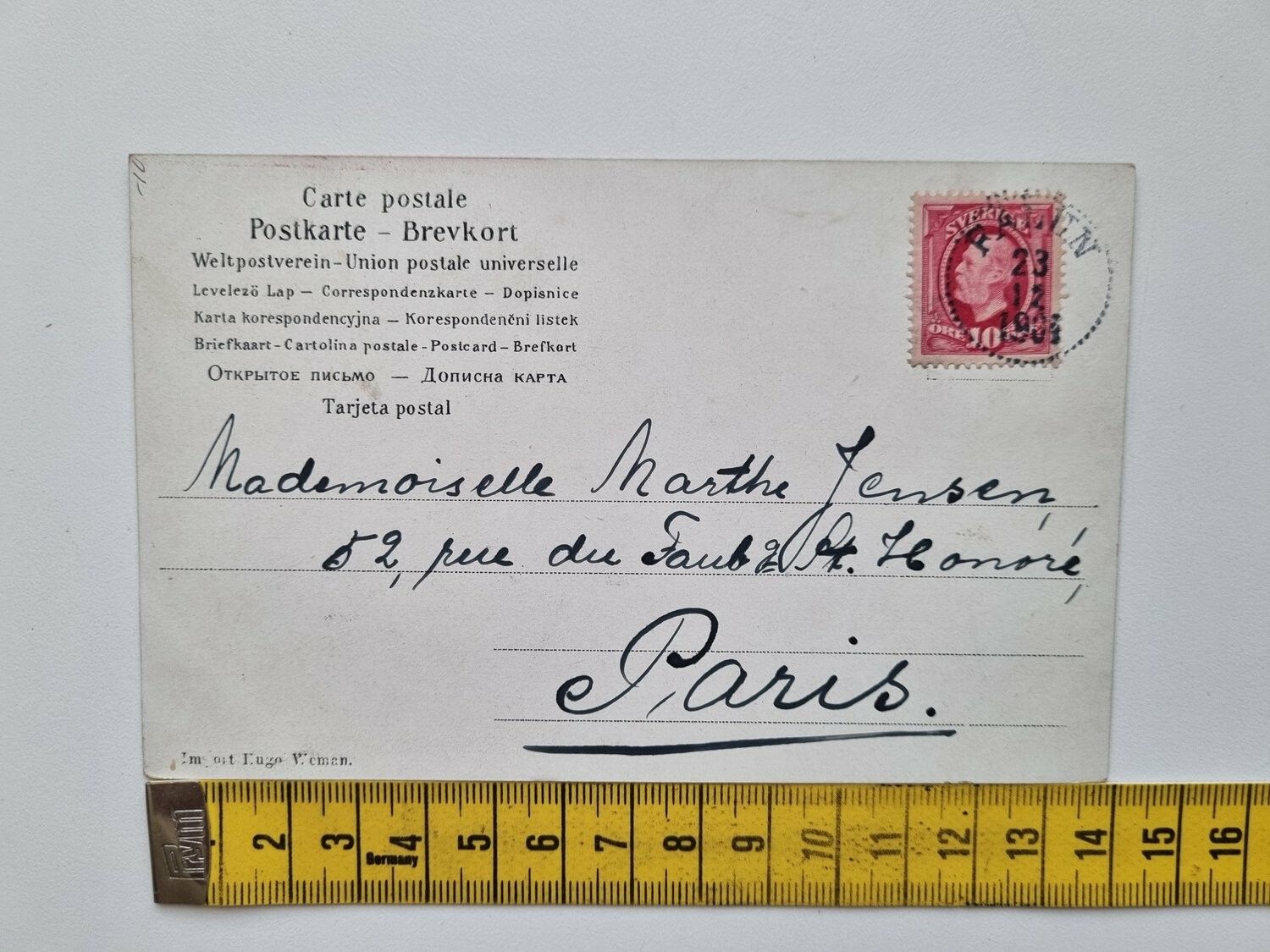 Vykort Norsk tjej i folkdräkt, 1904